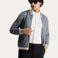 Medium Grey Slim Fit Zip-Up Sweatshirt