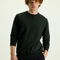 Orta Haki Bisiklet Yaka Slim Fit Dar Kesim Baskılı Pamuklu Sweatshirt