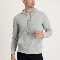Light Grey Melange Hooded Embroidered Sweatshirt