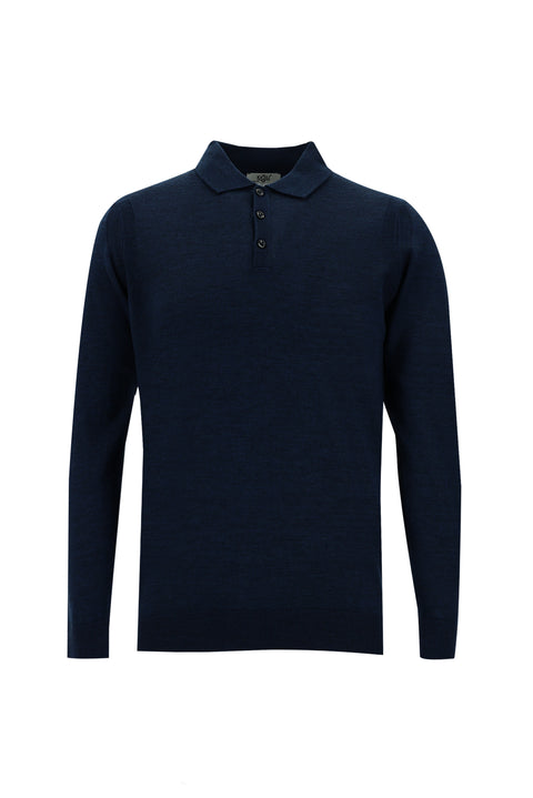 Koyu Petrol Polo Yaka Regular Fit Triko Kazak