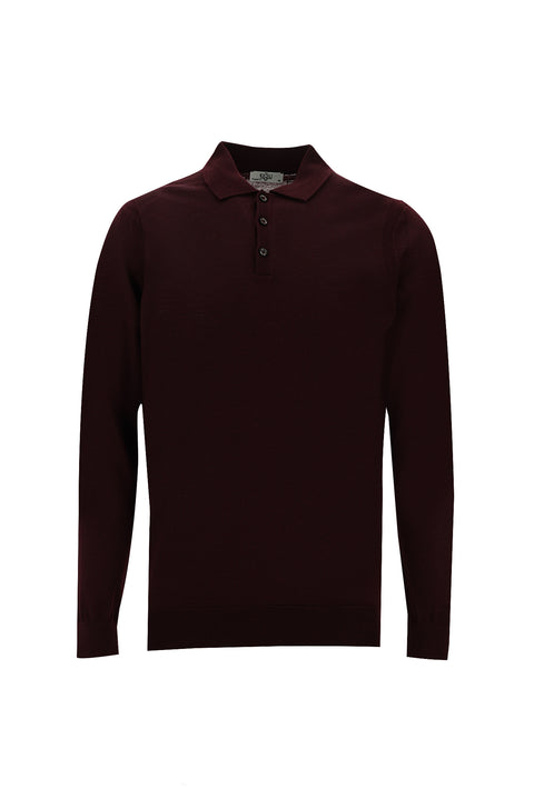 Koyu Bordo Polo Yaka Regular Fit Triko Kazak