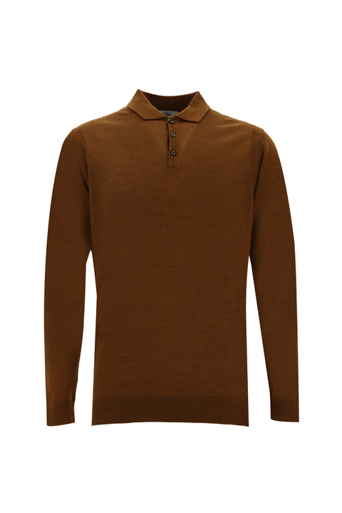 Cinnamon Polo Collar Regular Fit Knit Sweater