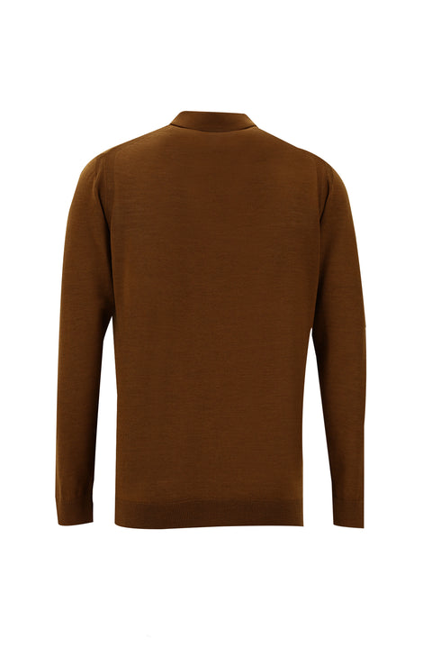 Cinnamon Polo Collar Regular Fit Knit Sweater