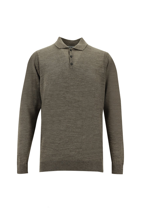 Medium Mink Polo Neck Regular Fit Knitwear Sweater