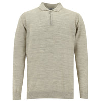 Stone Collar Regular Fit Zip-Up Wool Knit Sweater