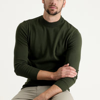 Medium Khaki Half Turtleneck Regular Fit Knitted Sweater