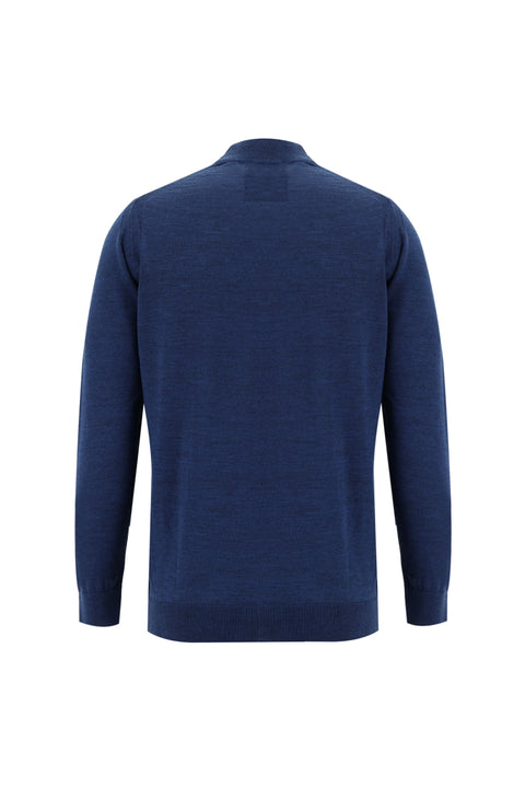 Dark Petrol Half Turtleneck Regular Fit Knit Sweater