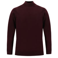 Dark Burgundy Half Turtleneck Regular Fit Knitted Sweater