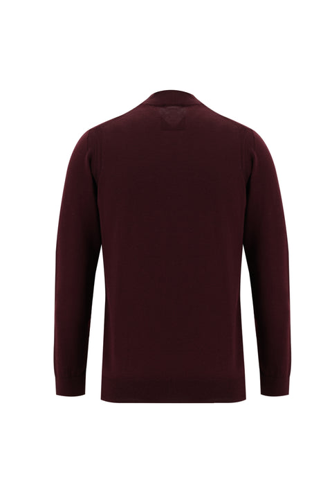 Dark Burgundy Half Turtleneck Regular Fit Knitted Sweater
