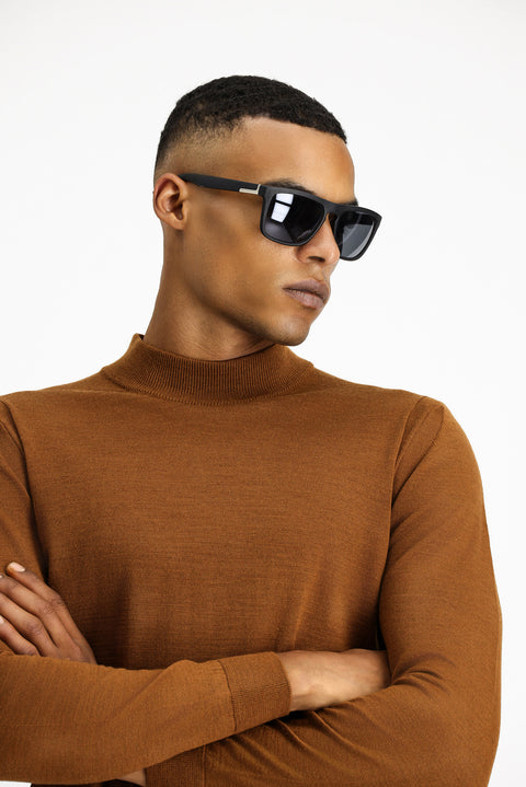 Cinnamon Half Turtleneck Regular Fit Knit Sweater