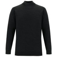 Medium Anthracite Semi-Turtleneck Regular Fit Knit Sweater