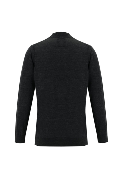 Medium Anthracite Semi-Turtleneck Regular Fit Knit Sweater