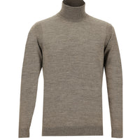 Medium Mink Turtleneck Regular Fit Wool Knit Sweater