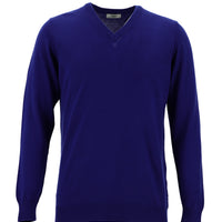 Saks Mavi V Yaka Regular Fit Triko Kazak