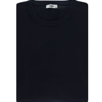 Dark Navy Plus Size Crew Neck Regular Fit Cotton Knit Sweater