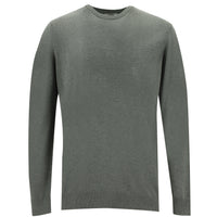Medium Grey Melange Crew Neck Regular Fit Knit Sweater