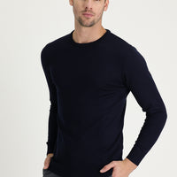 Dark Navy Crew Neck Regular Fit Knitted Sweater