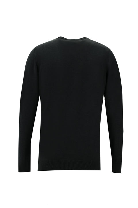 Dark Anthracite Crew Neck Regular Fit Knitted Sweater