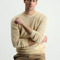 Stone Crew Neck Slim Fit Narrow Cut Patterned Knit Sweater