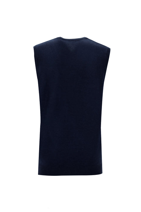 Medium Navy Melange V-neck Sweater Knit