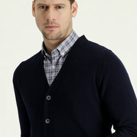 Dark Navy Regular Fit Cotton Knit Cardigan