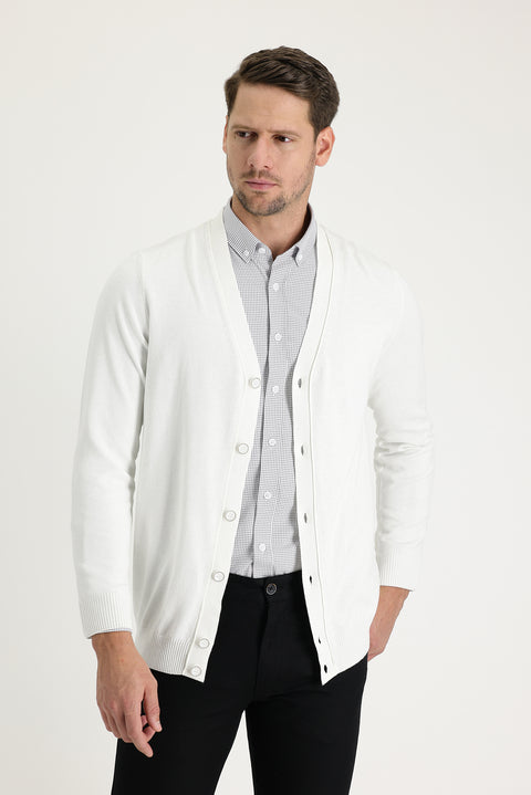 Off-white Regular Fit Knitted Cardigan