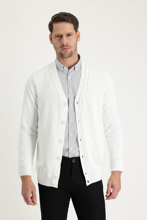 Off-white Regular Fit Knitted Cardigan