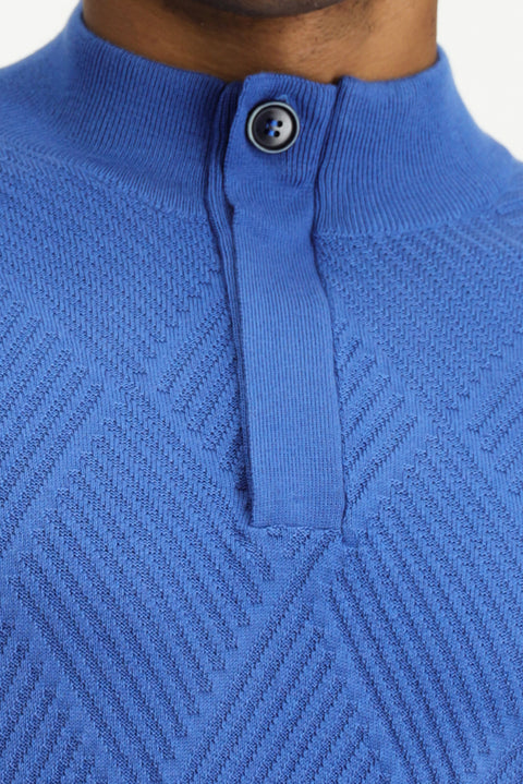 Koyu Mavi  Polo Yaka Slim Fit Triko Kazak