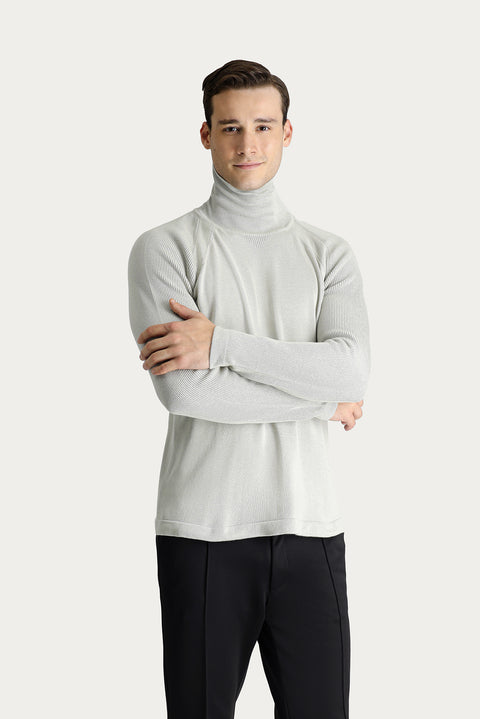 Taş Balıkçı Yaka Slim Fit Dar Kesim Desenli Pamuklu Triko Kazak
