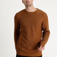 Cinnamon Crew Neck Slim Fit Narrow Cut Patterned Knit Sweater