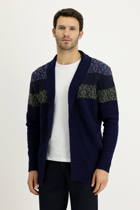 Indigo Wool Knit Cardigan