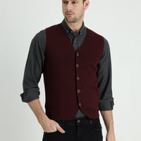 Light Burgundy Knitted Vest