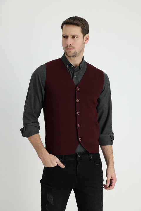 Light Burgundy Knitted Vest