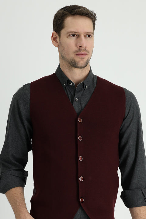 Light Burgundy Knitted Vest
