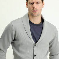 Medium Grey Slim Fit Narrow Cut Knit Cardigan