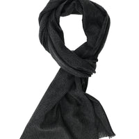 Medium Gray Striped Scarf