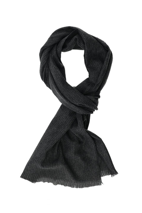 Medium Gray Striped Scarf