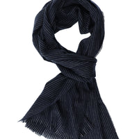 Medium Navy Striped Scarf