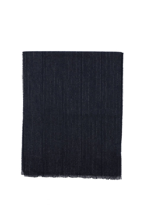 Medium Navy Striped Scarf