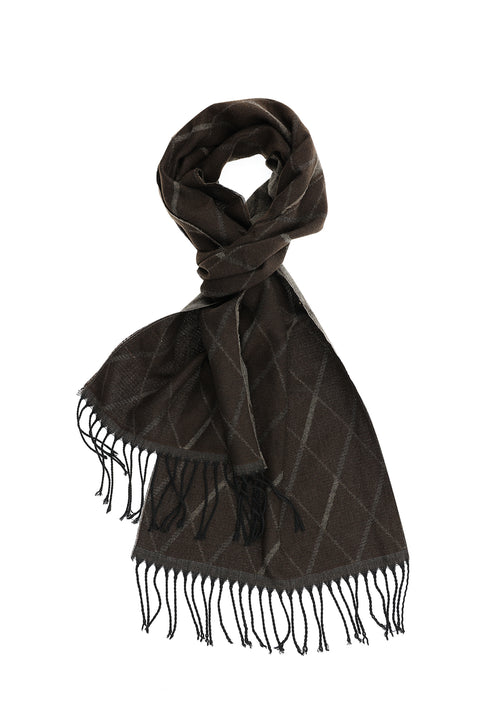 Dark Brown Patterned Scarf