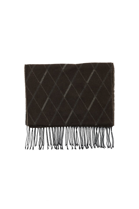 Dark Brown Patterned Scarf