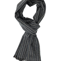 Medium Grey Striped Scarf