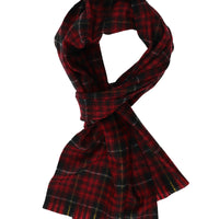 Dark Red Plaid Scarf
