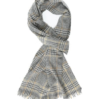 Light Grey Plaid Scarf