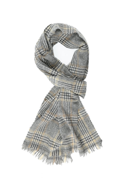 Light Grey Plaid Scarf
