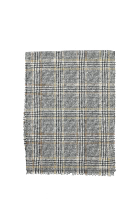 Light Grey Plaid Scarf