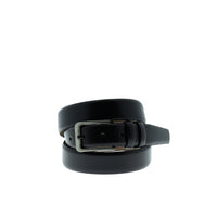 Black Classic Patterned Leather Belt