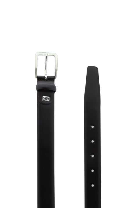 Dark Brown Classic Patterned Leather Belt