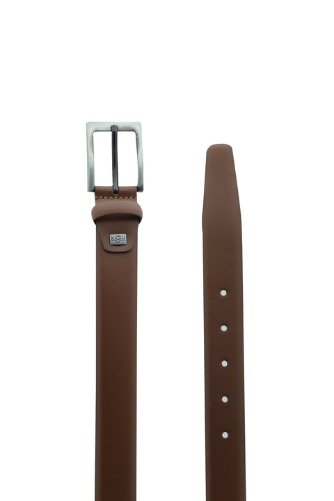 Tan Classic Patterned Leather Belt