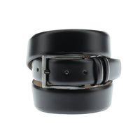 Black Classic Patterned Leather Belt